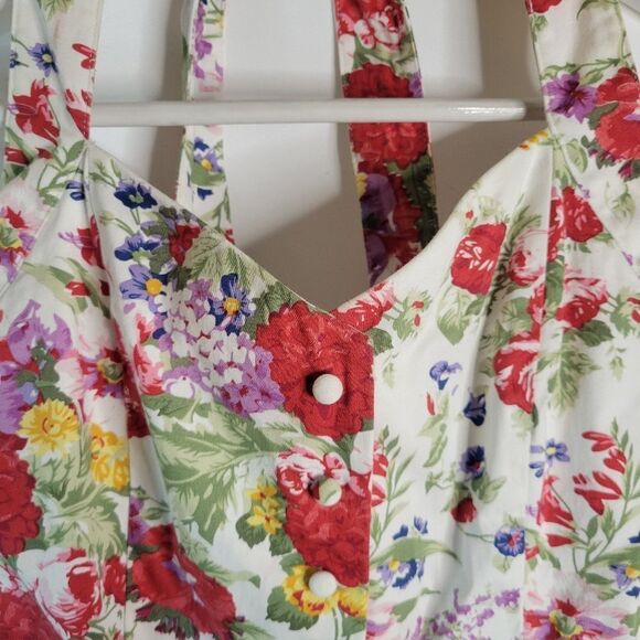English Rose Miss Selfridge Floral Retro Sweetheart Tea Dress - Picture 2 of 16